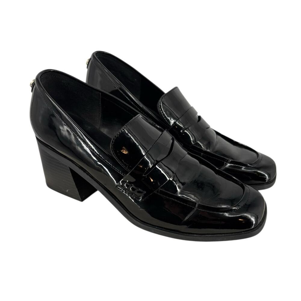 Marc Fisher Kchris Loafer Womens Size 9.5 Black Patent Block Heel